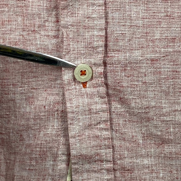 Weatherproof Vintage Linen Blend Short Sleeve Button Front Shirt Red Size Small - Picture 7 of 7